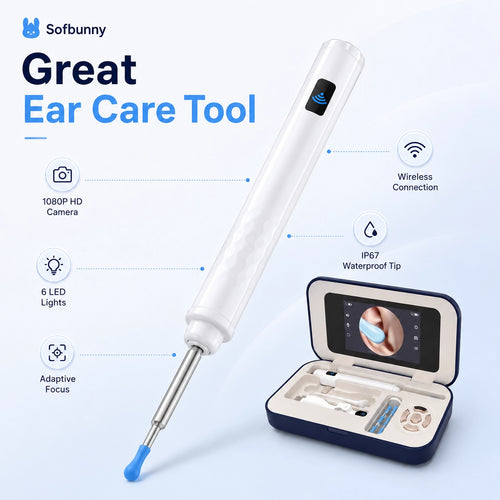 Sofbunny A03 visual ear cleaner with built-in screen and camera wand