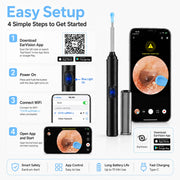 Sofbunny visual ear cleaner setup guide with EarVision app and Wi-Fi connection