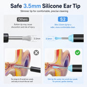 Sofbunny S2 visual ear cleaner with slim 3.5 mm silicone ear tip for precise ear care